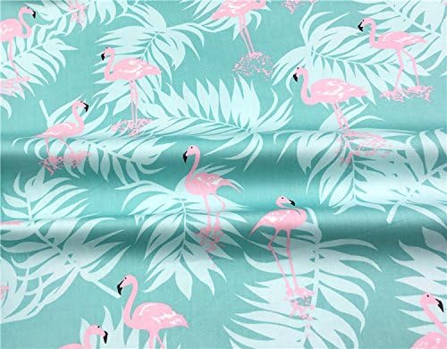 TAOSON 100% Cotton 300 Thread Count Envelope Style V Shaped/Tri/Boomerang Standard Pillow Case Cushion Cover Only Cover No Insert (Aqua Blue Flamingos)