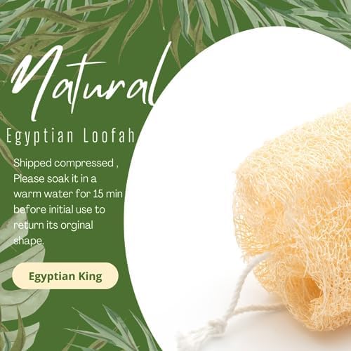 Natural Egyptian Loofahs Exfoliating Scrubber for Shower, Natural Loofah Sponge Body Scrubber, Deep Clean & Invigorate Your Skin, for Men and Women (Natural loofah, 4)