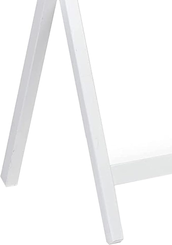 PJ Wood Conventional Solid and Sturdy Wood Construction Portable Folding TV Snack Tray Table Desk Serving Stand, White (4-Piece Set)