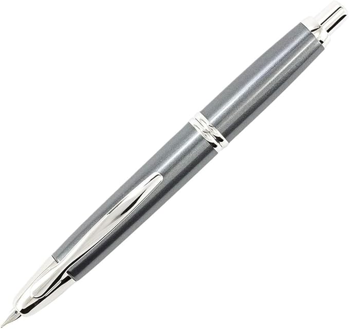 PILOT Vanishing Point Collection Refillable & Retractable Fountain Pen, Gun Metal Gray Barrel with Rhodium Accents, Blue Ink, Fine Nib (60433)