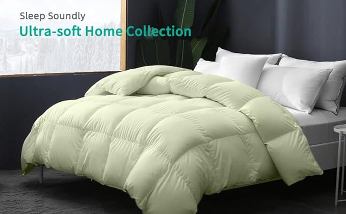9.8 NEWTON Eco Friendly All Seasons Feather Down Alternative Comforter Full/Queen Size - Box Pleated Down Alternative Duvet Quilt Comforter Insert with Corner Tabs (90x90, Ivory)