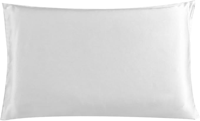 uxcell 1 Pack 100% Charmeuse Pure Silk Pillowcase for Hair and Skin, 350TC 19 Momme Soft Breathable Pillow Case with Hidden Zipper, Snow White Silk Pillowcase Travel (14x20inch)