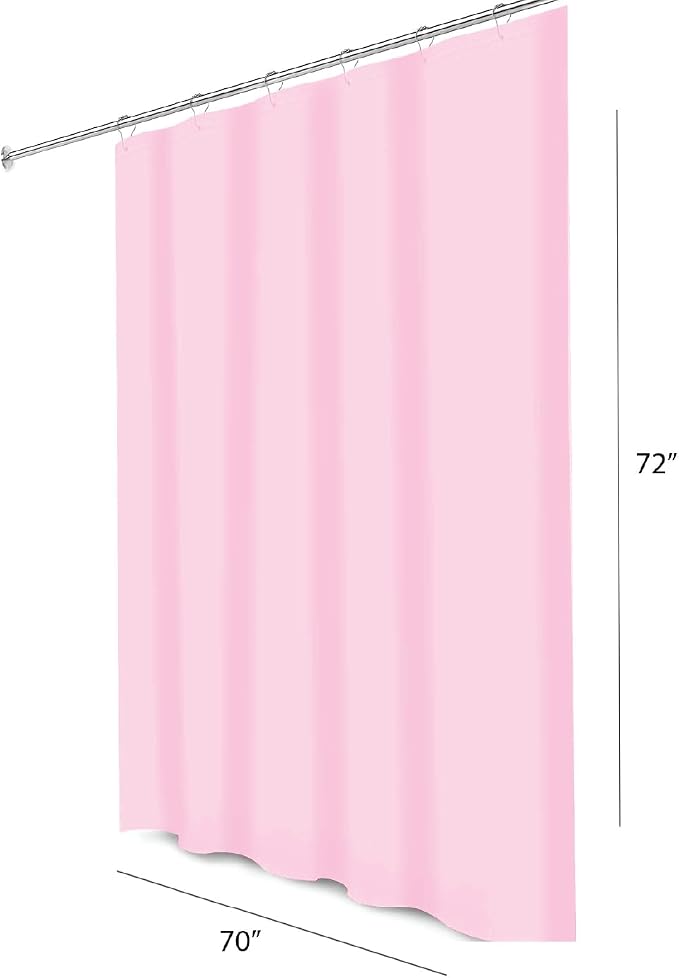 Home Expressions Premium 6 Guage PEVA Shower Curtain Liner - PVC Free Magnetized Bottom Odorless with Rustproof Grommets 70"x72" (Pink)
