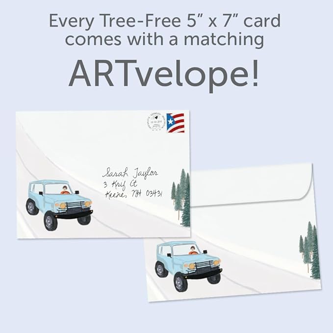 Tree-Free Greetings - Birthday Card - Artful Designs - 1 Card + Matching Envelope - Made in USA - 100% Recycled Paper - 5 x 7 - Year of Adventures (GO65219)