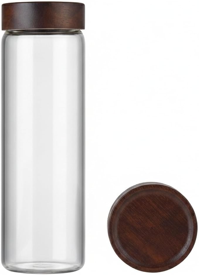 Borosilicate Glass Storage Jar with Bamboo Lid, Clear Food Canister for Pantry Organization (1 PC)