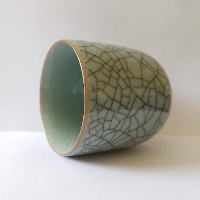 TeaCups 5oz Japanese Style Coffee Cup Porcelain Mugs Beer Handmade Celadon (1, Grey01)