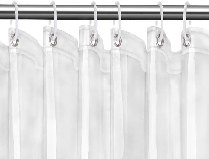 FGY Shower Curtain Liner 72" x 72" PEVA Plastic Shower Curtain with 12 Metal Grommet for Bathroom (Clear)