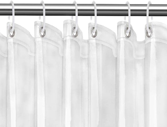FGY Shower Curtain Liner 72" x 72" PEVA Plastic Shower Curtain with 12 Metal Grommet for Bathroom (Clear)