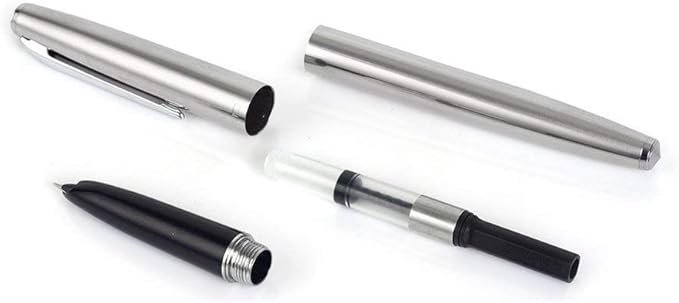 Gullor 5 PCS Stainless Steel EF Nib Classic Fountain Pens Set with Ink Converters