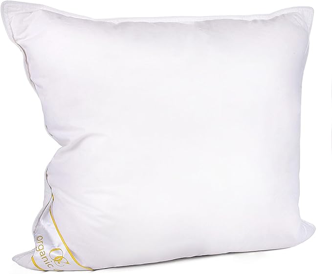 Wool Pillow – 100% Cotton Cover, Breathable & Temperature Regulating Bed Pillow, Natural Sheep Wool Fill, Hypoallergenic Sleeping Pillow (Square, Medium, Camel Wool)