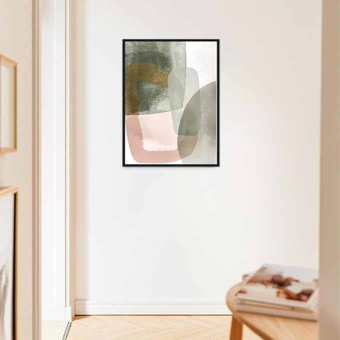 Moonow7 Soft Elegance Abstract Poster, Minimalist Neutral-Toned Wall Art for Living Room, Bedroom, or Office, Unframed Size 27x35 cm / 11x14″