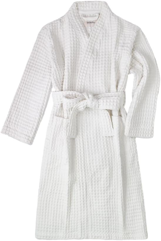 Luxury Organic Japanese Cotton Hotel & Spa Waffle Bathrobe for Men and Women (Hooded/Kimono)