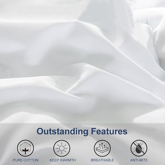 ACCURATEX Duvet Insert Oversized King Comforter 120x98- Fluffy Down Alternative Fill Hotel Collection Comforter,Lightweight Soft All Season Duvet Insert with Corner Tabs - Machine Washable,White