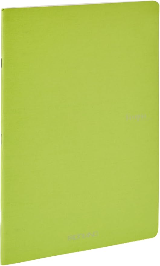 Fabriano Ecoqua Original Staple-Bound Notebook, 5.8" x 8.3", A5, Lined, 40 Sheets, Lime