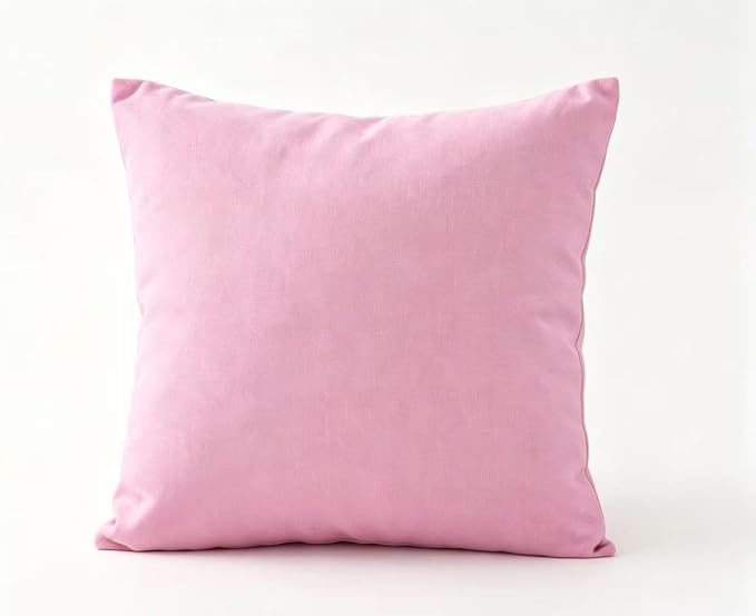TangDepot 100% Cotton Solid Throw Pillow Cover 12x12 Salmon Pink | 100% cotton, same-color zip, machine wash & air dry. For living room, bedroom, office, car. 42 colors, 44 sizes. Cover only.