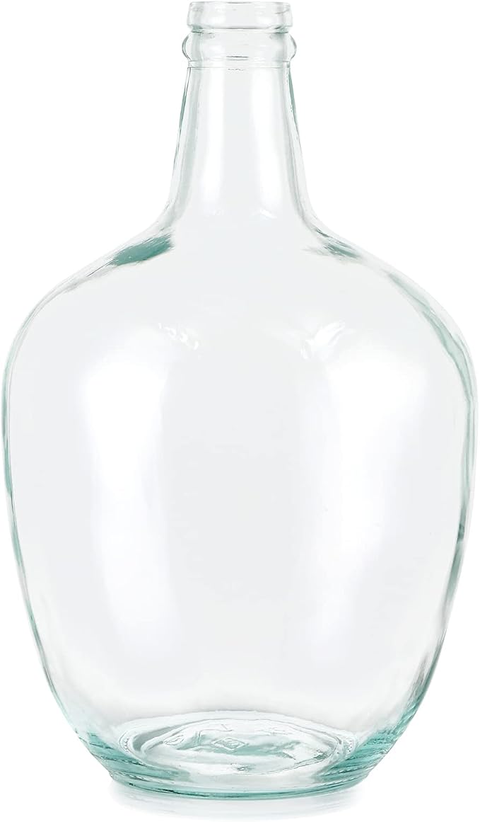 MDLUU Glass Jug Vase 10" Tall, Clear Flower Vase, Decorative Bottle Vase for Dining Room, Bedroom, Bathroom, Mantel