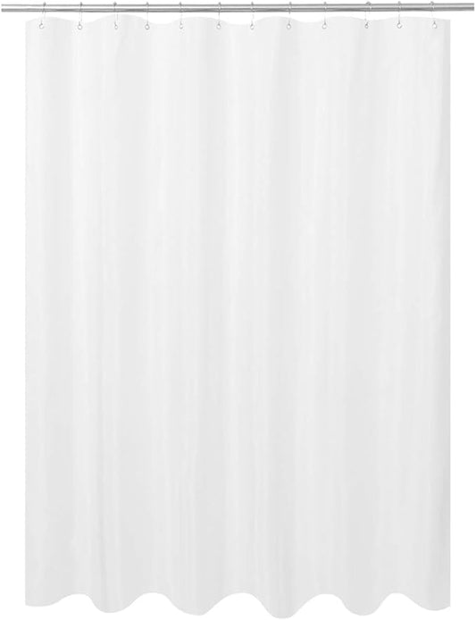 N&Y HOME Ultimate Waterproof Fabric Shower Curtain or Liner, Machine Washable, Breathable Fabric TPU Lining Bath Tub Shower Liner, White, 72x72 inch