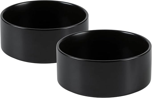 Havniva 5.1” Ceramic Dog Bowls, Small Dog Food and Water Bowl Set of 2, Durable Dog Water Bowl with Non-Slip Rubber Base Large Capacity Pet Feeding Bowl for Small Dogs