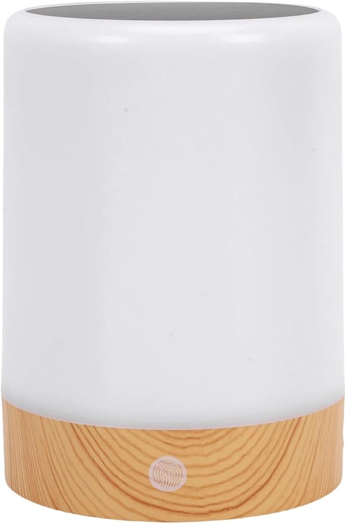 Pomya Portable Solar Night Light with Wood Grain | Auto OnOff Table Lamp for Bedside Desk Home Garden Patio