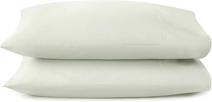 100% Organic Cotton Pillow Cases King Size Set of 2-100% Cotton Pillowcases GOTS Certified 300 Thread Count - Naturally Cooling Comfortable Breathable & Soft Pillow Cases (Pastel Green, King)