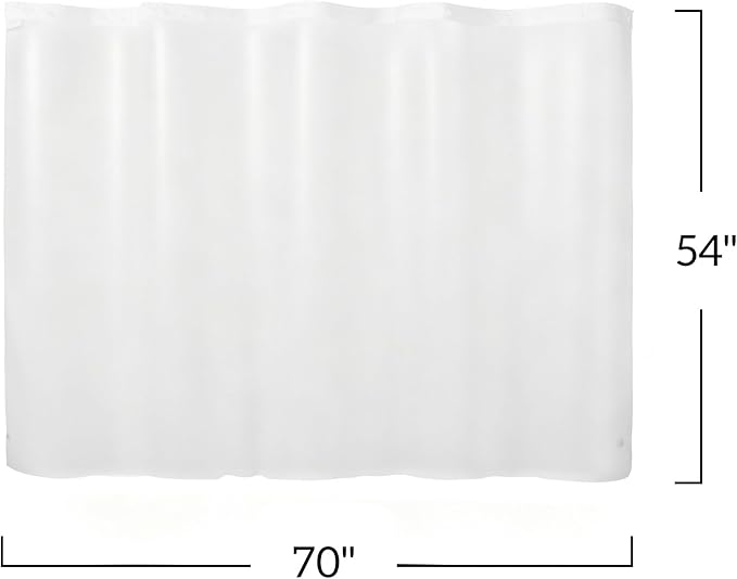 River Dream Waterproof PEVA Snap-in Shower Curtain Liner Replacement: No Hook Shower Curtain Liner Removable to Attach and Snap On/Off, Frost, 70x54