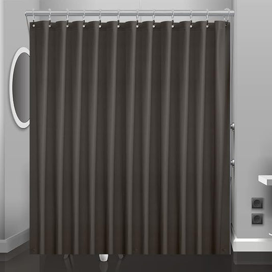 Taupe Plastic Shower Curtain Or Liner, 72x72 Inch Lightweight Brown Plastic Bathroom Shower Showroom Inner Curtain with Rustproof Metal Grommet Holes and Weighted Magnets