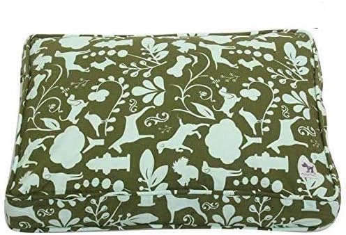 Molly Mutt Sheepy Wool-Filled Crate Pad, GOTS-Certified 100% Organic Cotton Canvas Cover with Soft 100% Natural Wool Insert, Ideal for Dog Bed or Kennel, Amarillo by Morning, 36" x 24" x 2.5"