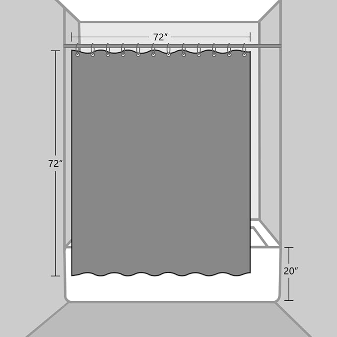 EurCross EVA Clear Shower Curtain or Liner 72 x 72 inches,Transparent Heavy Duty Clear Design Shower Liner with Geometric 3D Pattern,Waterproof Shower Curtains for Bathroom with 3 Weighted Magnets