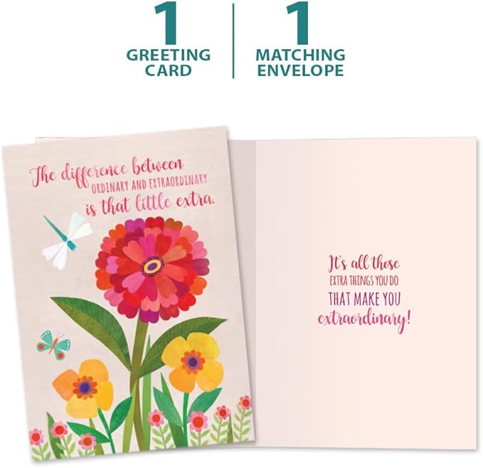 Tree-Free Greetings - Just Because Cards - Artful Designs - 1 Card + Matching Envelope - Made in USA - 100% Recycled Paper - 5"x7" - Be Your Vibrant Self (GO61543)