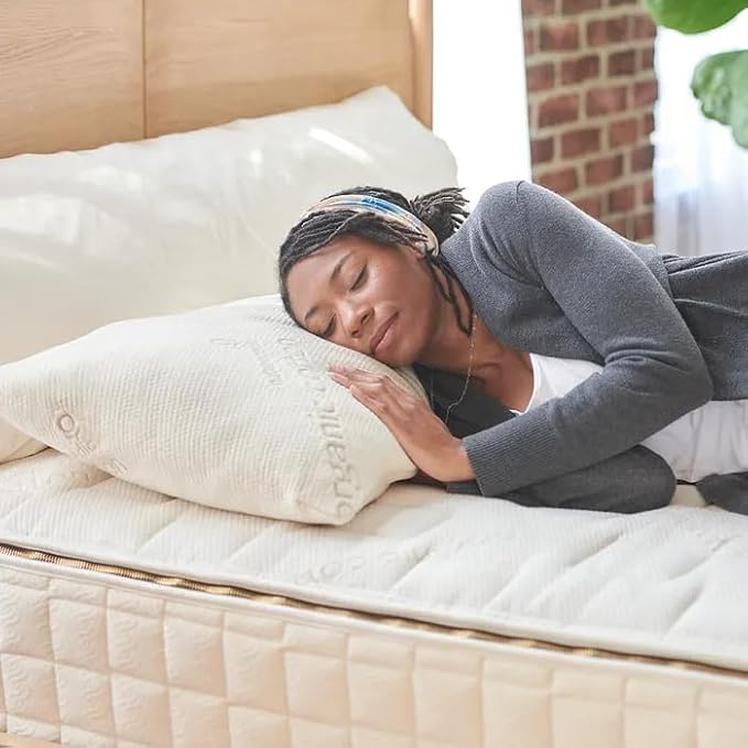 Naturepedic Organic Solid Latex Pillow - Standard Bed Pillow - Luxury Pillow for Comfortable Sleeping, Back Support and Neck Pain Relief - Sleeps Cooler & More Supportive Than Memory Foam Pillows