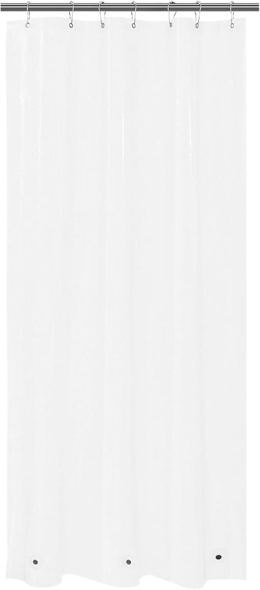 Mrs Awesome Narrow Clear Shower Curtain Liner with 3 Magnets, 42x72 Premium Flexible Sturdy Plastic Shower Curtain for Bathroom Shower Stall Lightweight, Waterproof, Clear