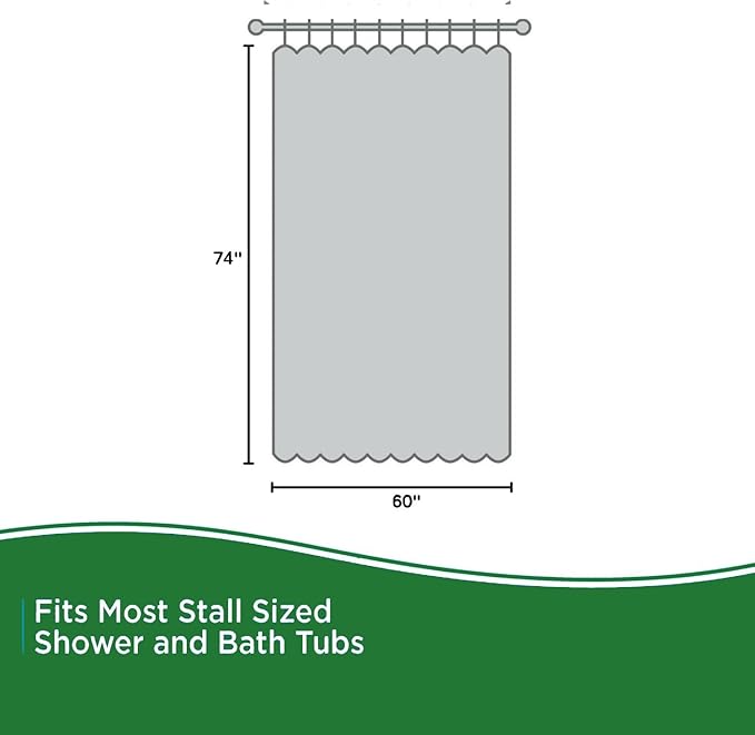60x74 Inch Plastic Shower Curtain, Clear 8G Heavy Duty Waterproof 74 Inch Shower Curtain Liner Long with 3 Magnets and 10 Rustproof Grommets（ 60 x 74）