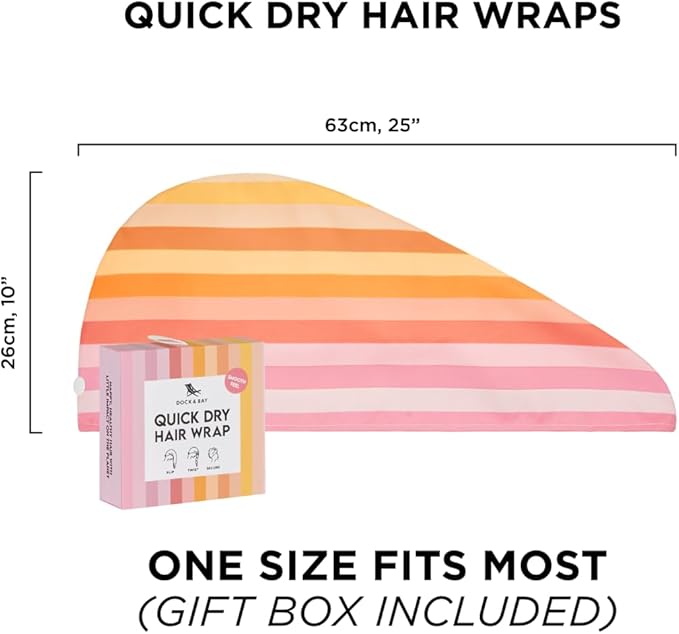 Dock & Bay Turban Hair Towel - for Home & The Beach - Super Absorbent, Quick Dry - Miami Morning