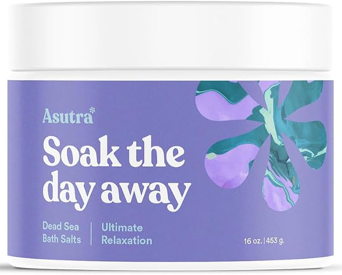 ASUTRA Dead Sea Bath Salts (Ultimate Relaxation), 16 oz - Soak in Rich & Vital Healing Minerals - Relax & Calm Your Mood with Lavender, Cedarwood, & Marjoram Essential Oils