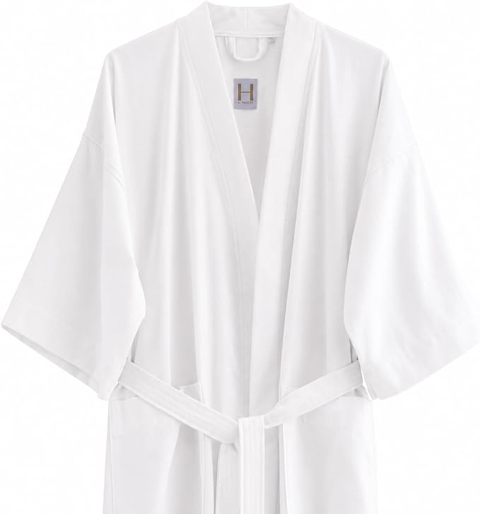 H by Frette Pique Kimono Bathrobe