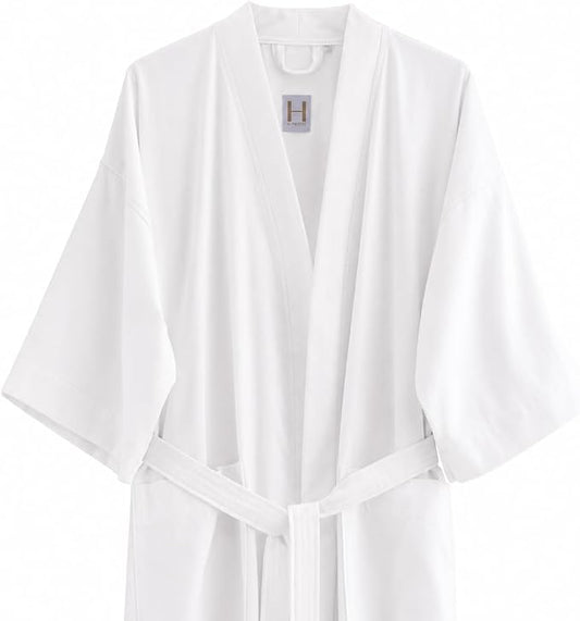 H by Frette Pique Kimono Bathrobe