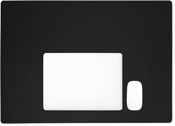 Leatherology Premium Black Full Grain Leather Desk Pad – Modern Desk Mat for Home Office or Workspace – Water & Scratch Resistant, Slim Portable Design with Microsuede Lining