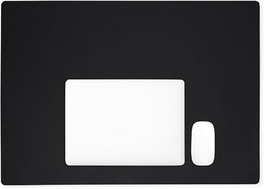 Leatherology Premium Black Full Grain Leather Desk Pad – Modern Desk Mat for Home Office or Workspace – Water & Scratch Resistant, Slim Portable Design with Microsuede Lining