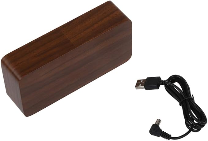 Wooden Digital Clock Multi-Function LED Alarm Clock with Time/Date/Temperature Display and Voice Control for Home Office Travel - AC11Brown_Red