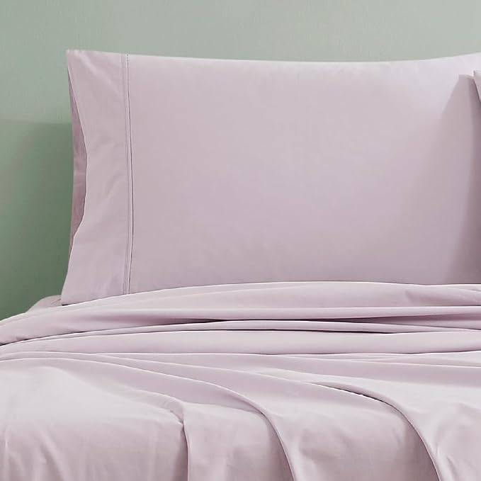 Linen Closet 100% Organic Cotton Pillow Cases standard Size Set of 2, Lavender, 300 Thread Count Pillow Covers, Percale, Cooling, Crisp, Breathable Pillowcases for Home, Hotel Pillows, 30"x20”