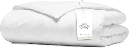 BOLL & BRANCH Down Alternative Duvet Insert - Full/Queen, Ultraweight - Luxury Shell - Hypoallergenic Primaloft Luxury Down Alternative Fill