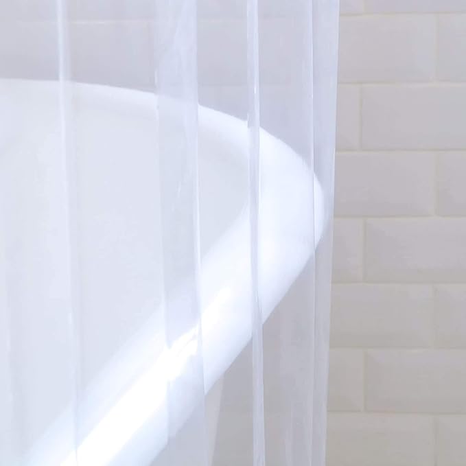 Kent & West - PEVA Shower Curtain Liner | PVC Free | Clear & Durable | Metal Grommets | 9 Gauge | Bottom Magnets | 84" W x 72" H (Extra Wide)