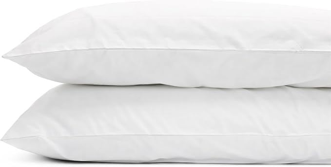 ORGANIC TEXTILES 350 Thread Count GOT's Certified Organic Cotton Pillowcases, Non-Toxic - (Queen, White) - Set of 2