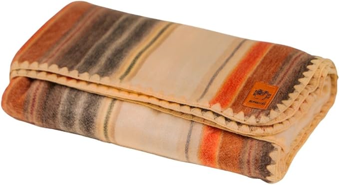 ALPAKITAS Alpaca Wool Blanket – Twin Size, 75 x 38 Inches – Warm & Lightweight – Couch, Bed, or Outdoor Blanket – Light Brown