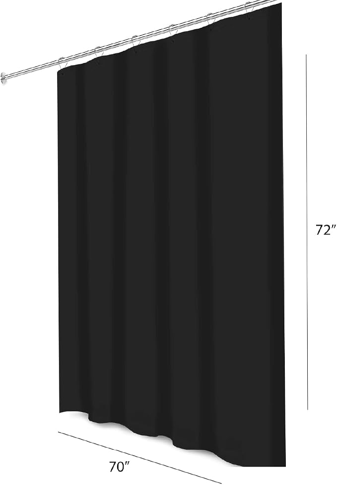 Home Expressions Brooklyn Bath & Co. Premium PEVA Shower Curtain Liner – Beige, 70 x 72 Inch, Waterproof Heavy Duty Shower Liner with Grommets & 3 Magnets (Black)