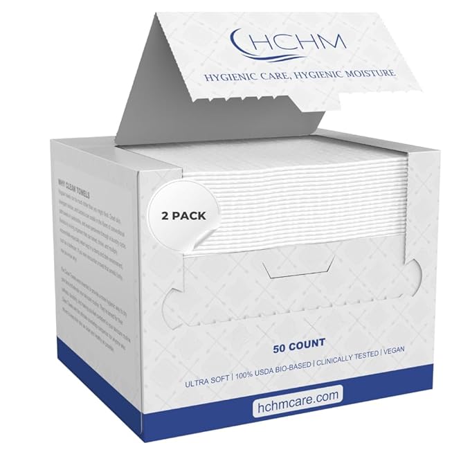 Hchm Face Towels, 10"×12" Disposable Face Towel, Face Towelettes XL, Ultra Soft Makeup Remover Dry Wipes, Thick Face Towel for Sensitive Skin, 100 Count (2 Pack)