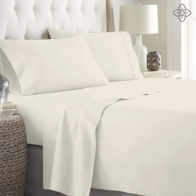 BIOWEAVES 100% Organic Cotton Sheets, 300 Thread Count 4-Piece GOTS Certified Bed Sheet Set Fits Mattress Upto 17" Deep Pocket, Soft & Silky Sateen Weave (Full, Undyed Natural)