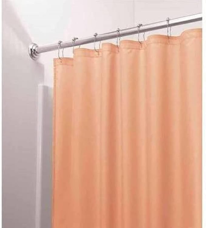 Dependable Industries inc. Essentials Bathroom Magnetized Shower Curtain Liner with Metal Grommets Waterproof (Peach)
