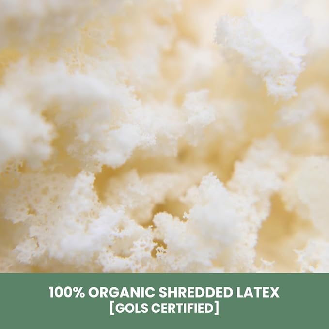 ORGANIC TEXTILES 100% Handmade Organic Shredded Latex Bed Pillow with Organic Cotton Removable Cover - (Travel, Pack of 2)