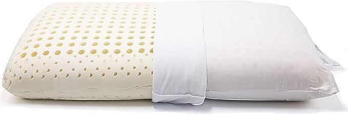 ORGANIC TEXTILES Dunlop Medium Firm Latex Bed Pillow with Organic Cotton Cover - GOTS and GOLS Certified (Standard) - Pack of 1